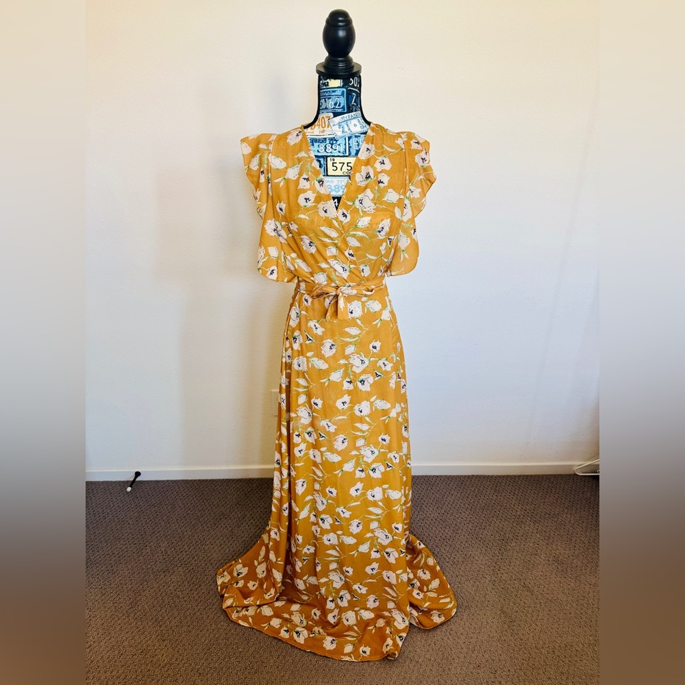 Boohoo Yellow Floral Maxi Dress